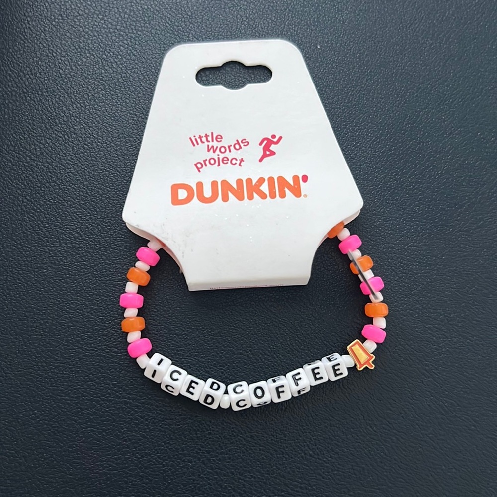 Brand new Little words Dunkin size S/M iced coffee bracelet new